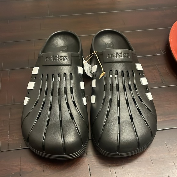 Adidas Adilette Clog Sandals Shoes new black white superstar GZ5886 Mens Sizes - Picture 6 of 11